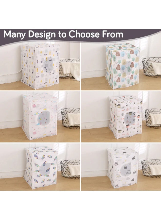 KITCHENOO Waterproof Front Load / Top Load Washing Machine Cover | PEVA Dustproof Protective Cover for 6kg, 6.5kg, 7kg & 7.5kg Fully Automatic Machines, Geometric Abstract - Image 4